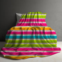 Blanket - Bright Neon Knit Stripes