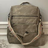 Denim Suede Brooke Backpack + Pouch