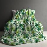 Blanket - Dark & Light Green Floral