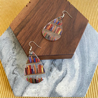 Acrylic Dangle Earrings - Book Teardrops