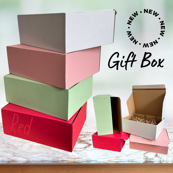 Gift Box with Crinkle Paper - Red