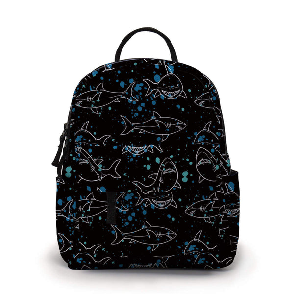 Mini Backpack - Sharks On Black