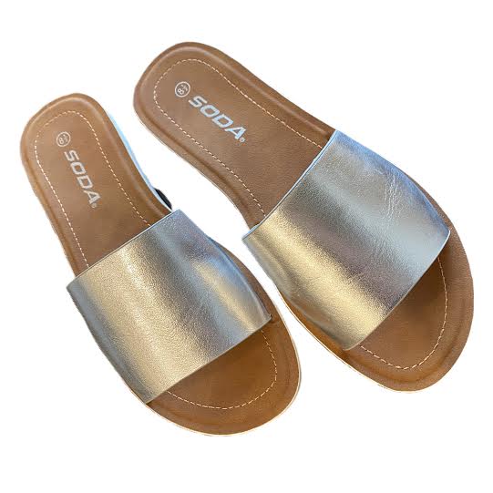 SODA Brand Metallic Silver “Staple Sandals”