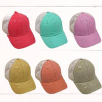 C.C. Distressed Ponytail Hats (Multiple Options Available)