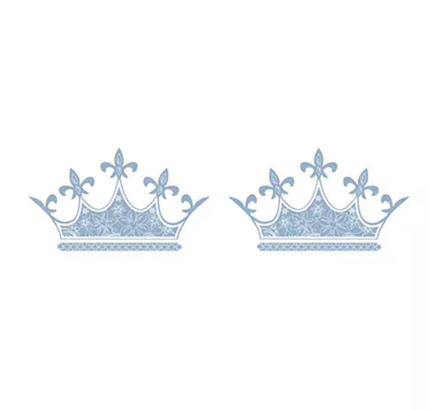 Acrylic Stud Earrings - Blue Crown