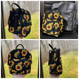 Mini Backpack - Turquoise Sunflower